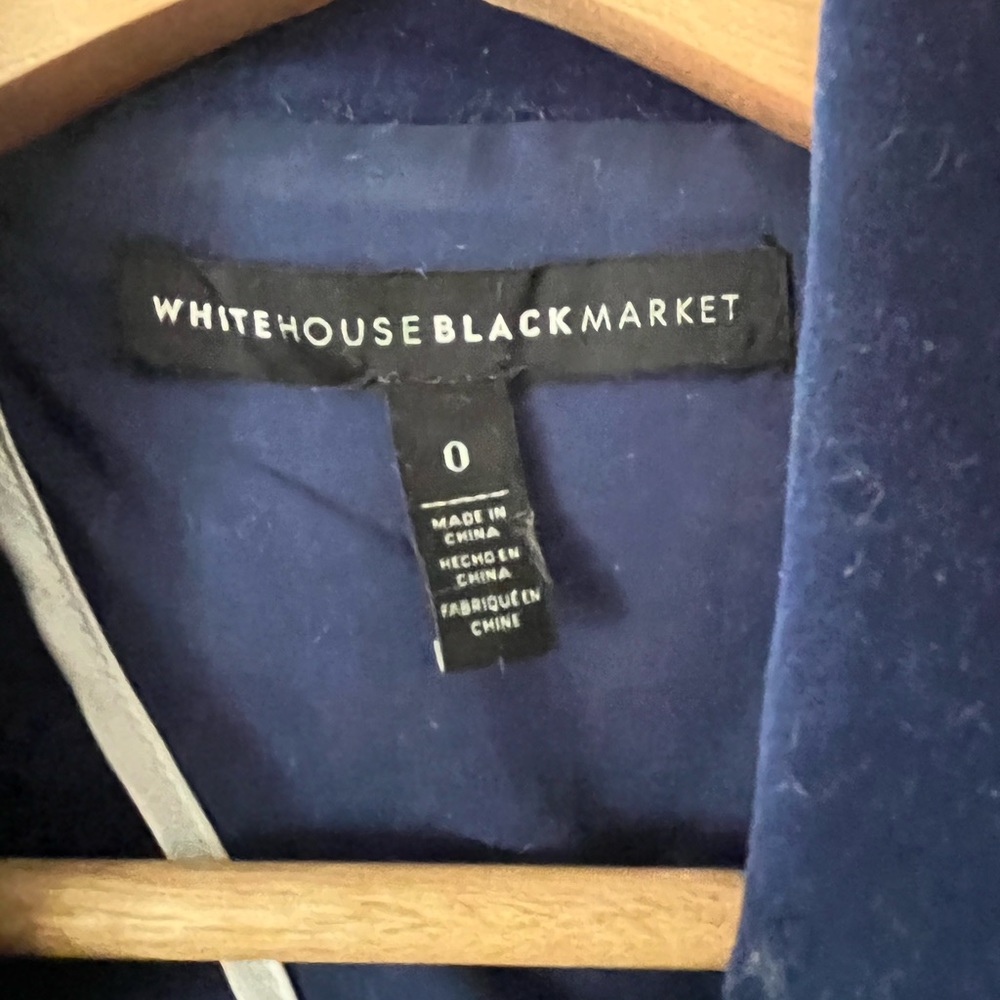 White House Black market navy blue suede blazer